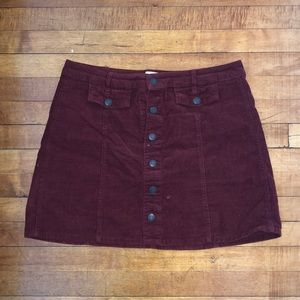 Maroon Mossimo Corduroy Mini Skirt